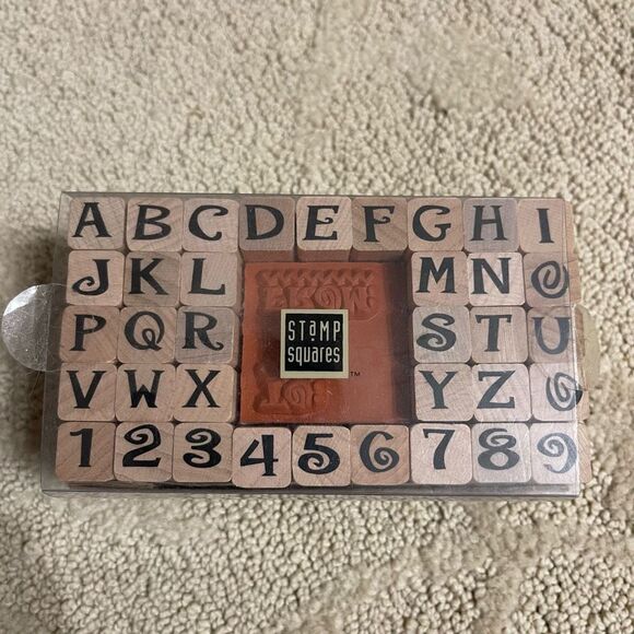 All Night Media Jive Alphabet Wood Mount Rubber Stamps Upper Case Letter Number - Picture 2 of 6